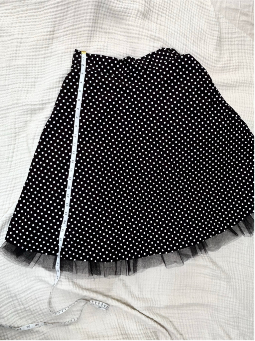 Women's Janette Polka Dot Skater Skirt Size M Black White Tulle A line - Picture 6 of 8